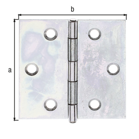 Boite 20 charnières carrées galvanisé 51 x 51,2mm - Alberts