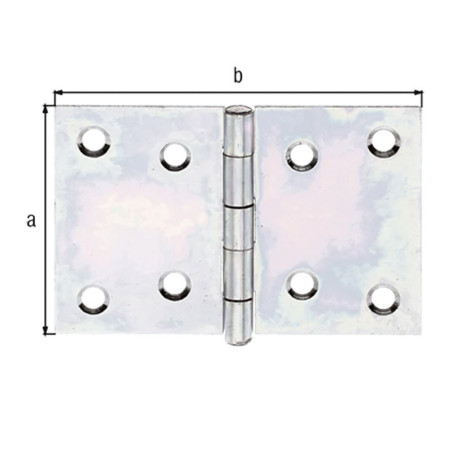 Charnière large galvanisé acier brut 60 x 90mm - Alberts