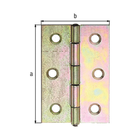 Charnière demi-large galvanisé 63 x 43mm - Alberts
