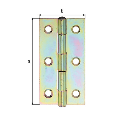 Boite 20 charnières étroites galvanisé 70 x 35mm - Alberts