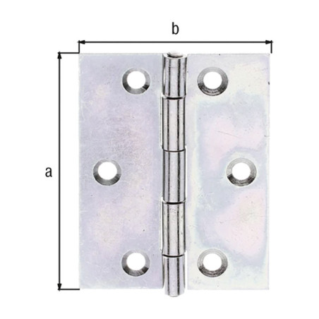 Charnière demi-large galvanisé acier brut 70 x 53,6mm - Alberts