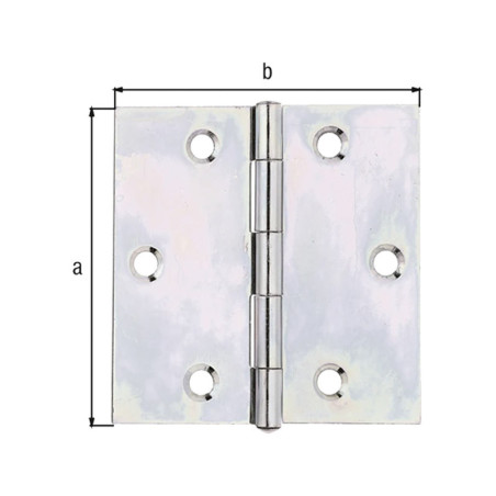 Boite 20 charnières carrées galvanisé acier brut 70 x 70mm - Alberts