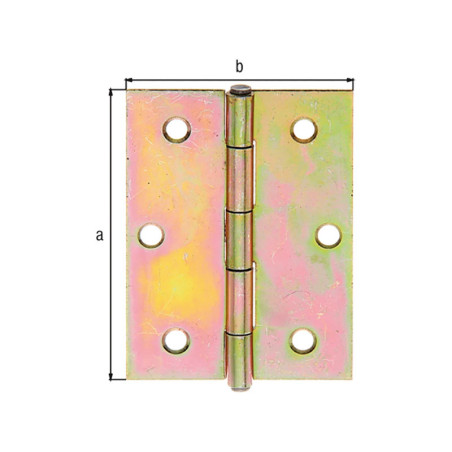 Charnière demi-large galvanisé 80 x 58mm - Alberts