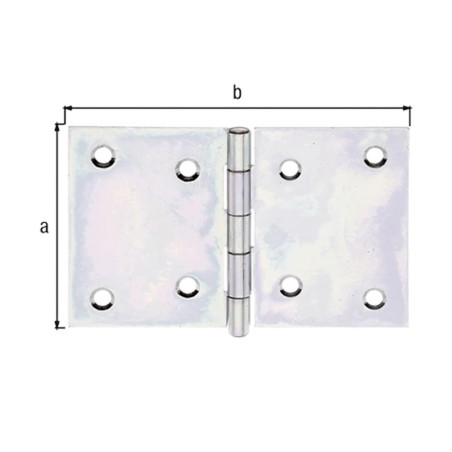 Charnière large galvanisé acier brut 80 x 120mm - Alberts