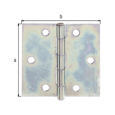 Boite 20 charnières carrées galvanisé 80 x 80mm - Alberts