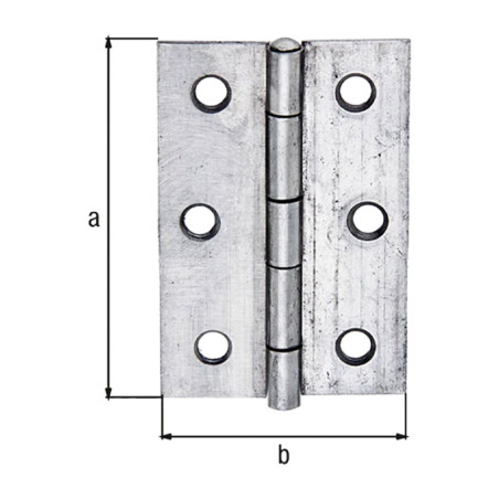 Boite 20 charnières demi-larges inox 63 x 43mm - Alberts