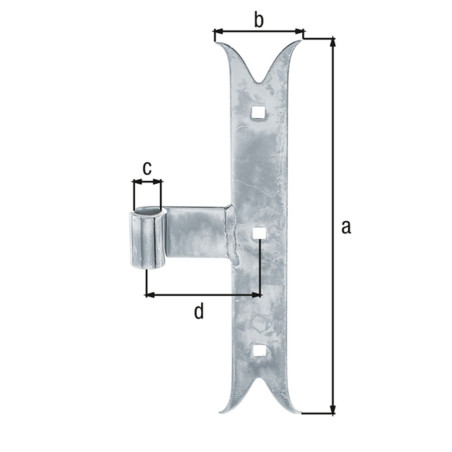 Penture milieu bout queue de carpe Ø14 x 250mm - Alberts