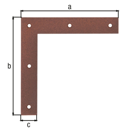 Boite 40 équerres à beton 120 x 120 x 20mm brun rouille Duravis - Alberts