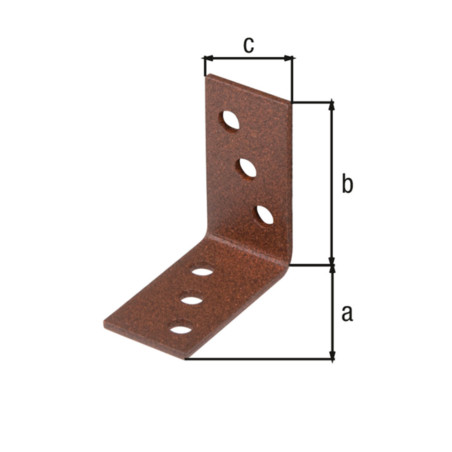 Equerre d'assemblage 40 x 40 x 20mm brun rouille Duravis - Alberts