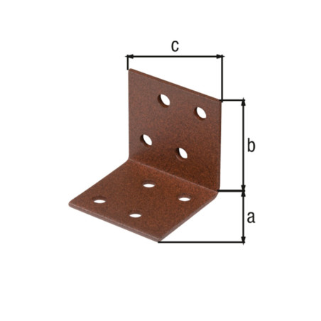 Boite 50 équerres d'assemblage 40 x 40 x 40mm brun rouille Duravis - Alberts