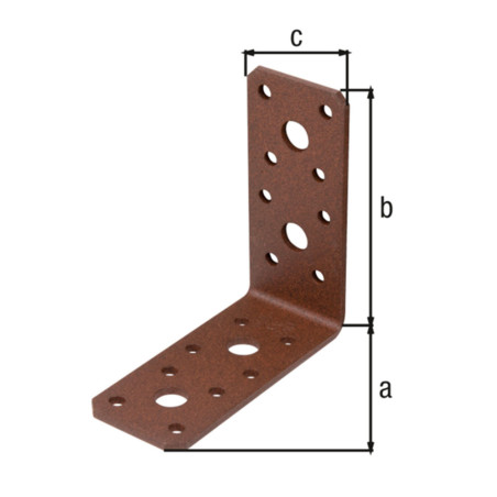 Boite 50 équerres d'assemblage 90 x 90 x 40mm brun rouille Duravis - Alberts