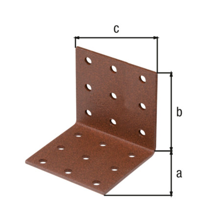 Boite 50 équerres d'assemblage 60 x 60 x 60mm brun rouille Duravis - Alberts