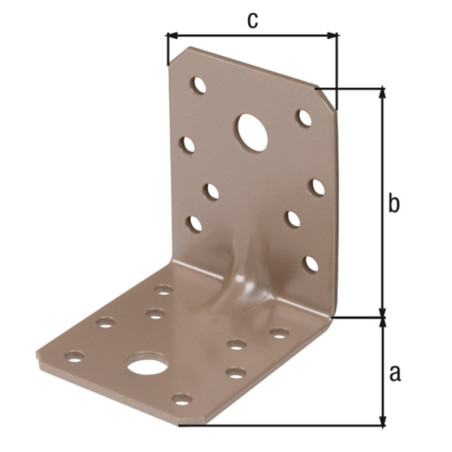 Equerre renforcée nervurée 70 x 70 x 55mm beige Duravis - Alberts