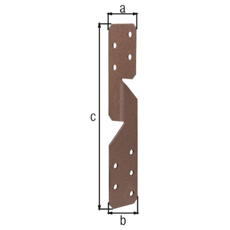 Boite 50 équerres renvoyées 33 x 33 x 170mm brun rouille Duravis - Alberts