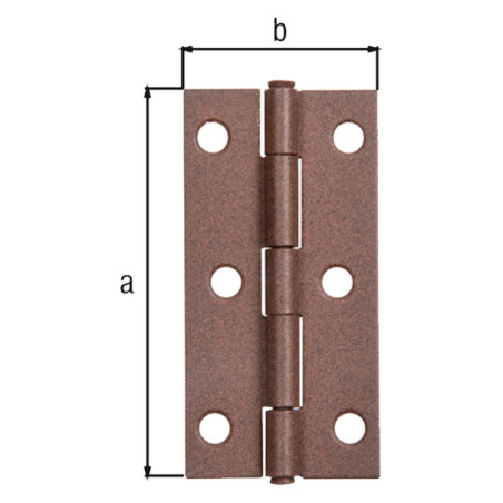 Boite 20 charnières 80 x 40 x 1,25mm marron Duravis - Alberts