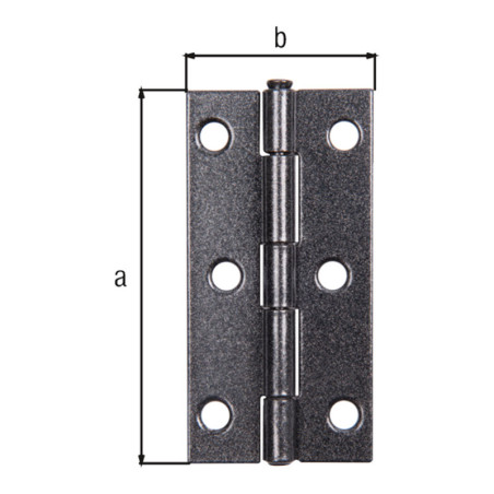 Boite 20 charnières 80 x 40 x 1,25mm noir Duravis - Alberts