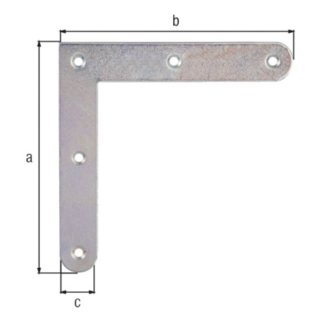 Boite 20 équerres d'angle rond 120 x 120 x 20mm - Alberts