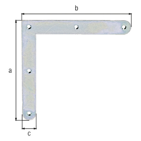 Boite 20 équerres d'angle rond 150 x 150 x 20mm - Alberts