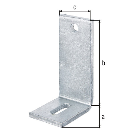 Equerre réglable pour fixation béton 80 x 150 x 60mm - Alberts