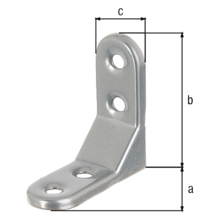 Equerre emboutie décorative 50 x 50 x 20mm - Alberts