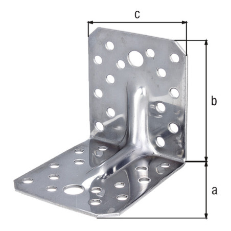 Equerre renforcée nervurée 105 x 105 x 90mm - Alberts