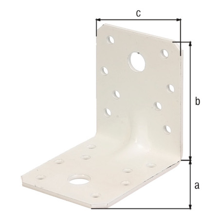 Boite 50 équerres renforcées nervurées 70 x 70 x 55mm blanc - Alberts