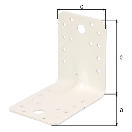 Boite 25 équerres renforcées nervurées 90 x 90 x 65mm blanc - Alberts