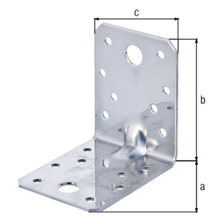 Equerre renforcée nervurée 70 x 70 x 55mm - Alberts