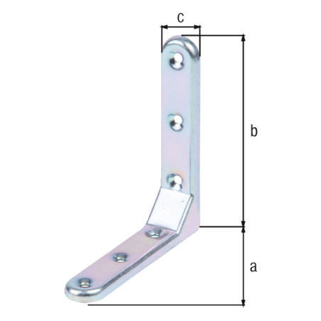 Equerre emboutie décorative 103 x 103 x 21mm - Alberts