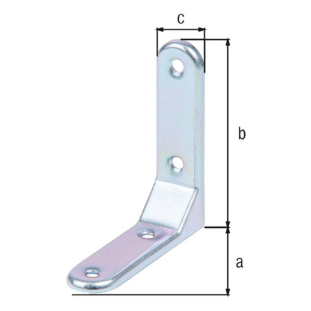 Equerre emboutie décorative 75 x 75 x 20mm - Alberts