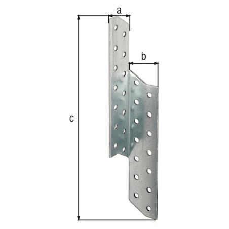 Equerre renvoyée droite 32 x 32 x 210mm - Alberts