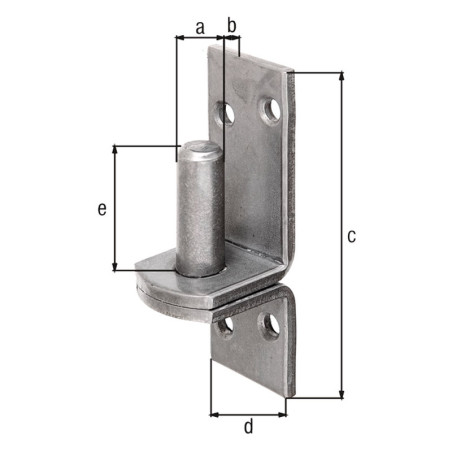 Boite 4 gonds sur platine Ø16 x 115 x 40mm - Alberts