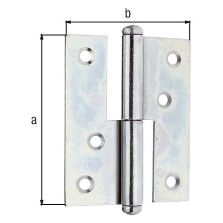 Paumelle universelle droite 80 x 65 x 1,8mm - Alberts