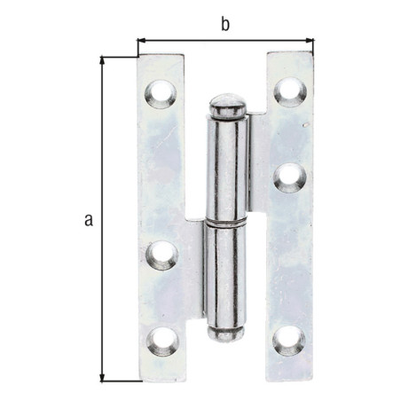 Boite 10 paumelles universelles droite 95 x 45 x 2,5mm - Alberts