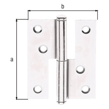 Paumelle universelle gauche 80 x 65 x 1,8mm - Alberts