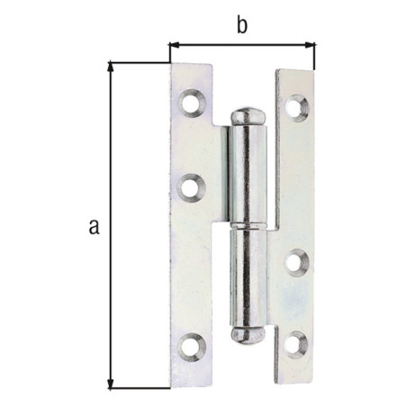 Paumelle universelle gauche 94 x 45 x 2,5mm - Alberts