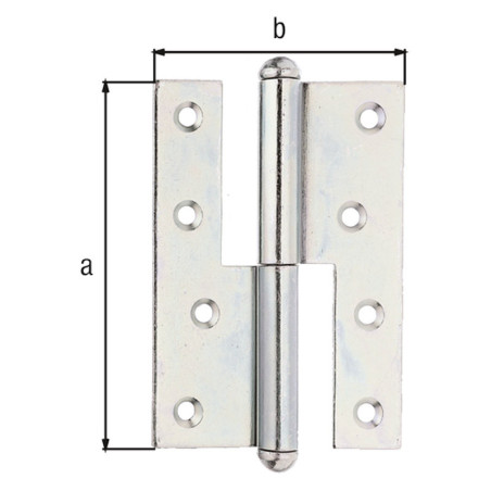 Boite 10 paumelles universelles droite 120 x 88 x 2,7mm - Alberts