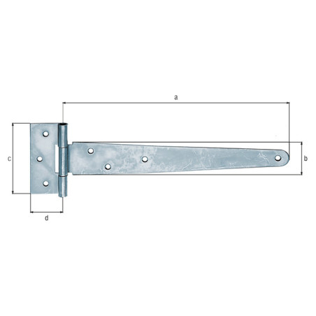 Boite 10 pentures anglaises 294 x 40 x 90 x 2,5mm - Alberts