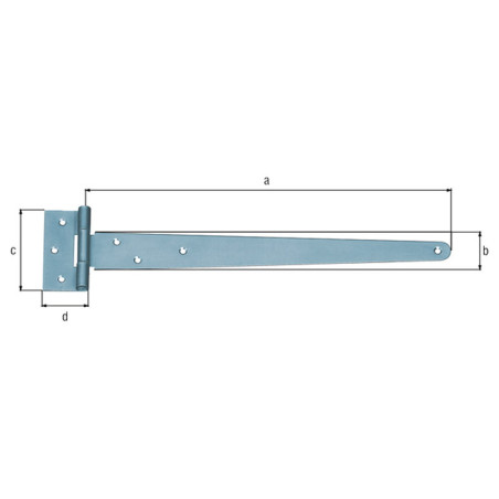 Boite 10 pentures anglaises 348 x 40 x 90 x 2,5mm - Alberts