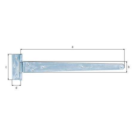 Boite 10 pentures anglaises 495 x 40 x 90 x 2,5mm - Alberts