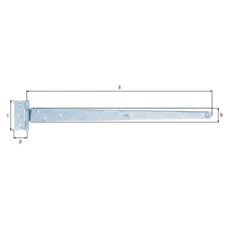 Boite 10 pentures anglaises 596 x 40 x 90 x 2,5mm - Alberts