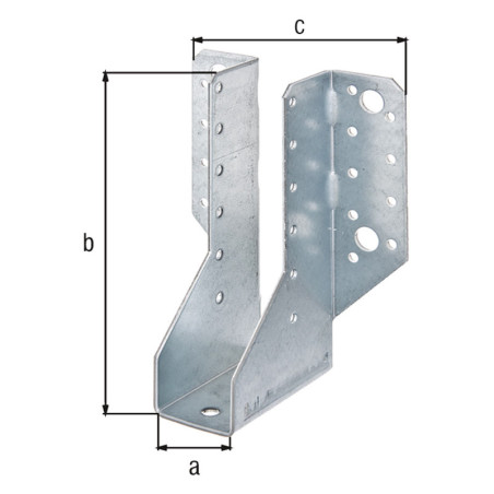 Support U ailes extérieures 34 x 144mm - Alberts