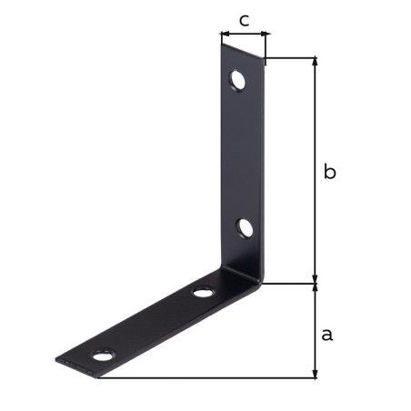 Boite 25 équerres de chaise 75 x 75 x 16mm noir - Alberts