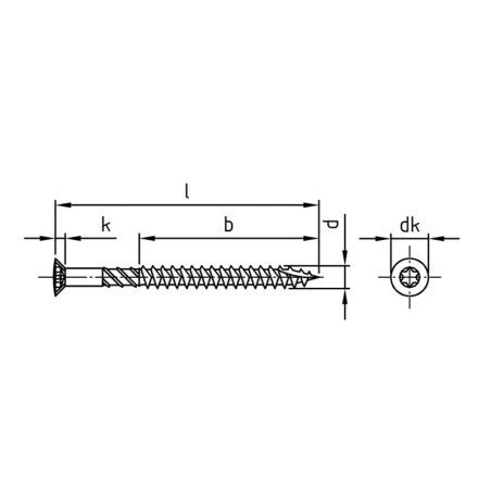 Boite 100 vis à bois terrasse Ø5 torx A2 tête fraisée bombée - Vis Expert