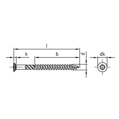 Boite 100 vis à bois terrasse Ø5 torx A4 tête fraisée bombée - Vis Expert