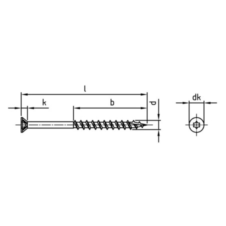 Boite 250 vis à bois terrasse torx A2 tête fraisée - Vis Expert