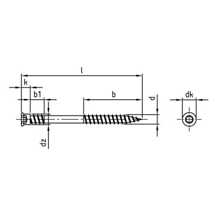 Boite 100 vis à bois terrasse Ø5,5 torx A4 tête cylindrique TBS-Drill - Vis Expert