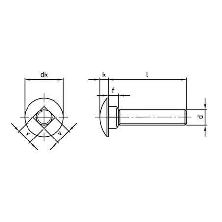 Boite vis à tête bombée et collet carré Ø6 filetage total inox A4 - Vis Expert